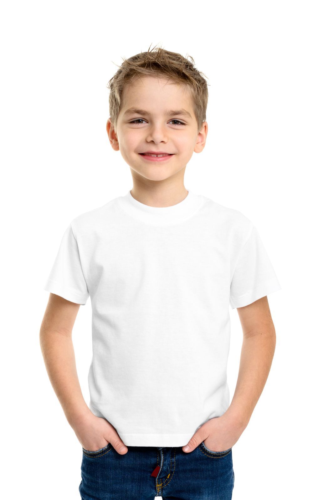 DOUBLE F ROUND NECK HALF SLEEVE WHITE COLOR PLAIN T-SHIRT FOR BOYS