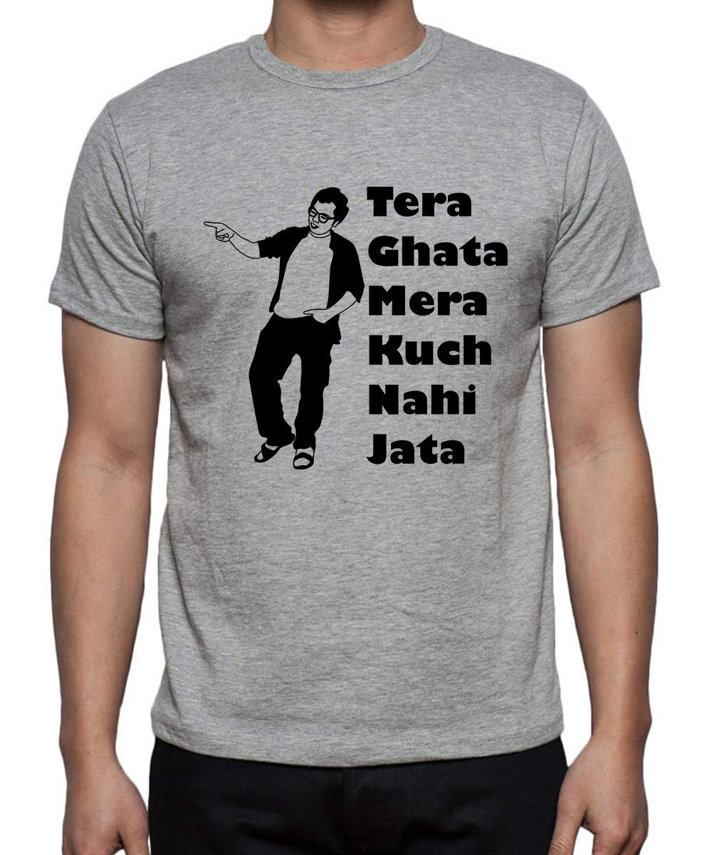 DOUBLE F ROUND NECK HALF SLEEVE TERA GHATA MERA KUTCH NHI JATA WITH 07 COLORS PRINTED T-SHIRT FOR MEN