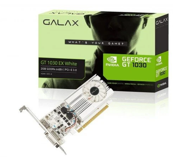 GALAX GeForce® GT 1030 EX White 2GB SDDR4 64-bit HDMI 2.0b/DVI-D Graphic Card (Refurbished)