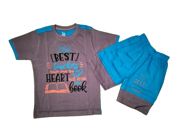 PAVIGAN Newlifestyle Boy's Cotton Round Neck Half Sleeve T-Shirt Set  Size 5-6Y