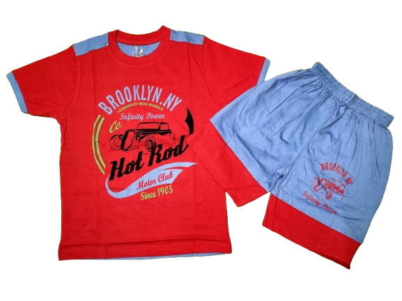 PAVIGAN Newlifestyle Boy's Cotton Round Neck Half Sleeve T-Shirt Set Size 5-6Y