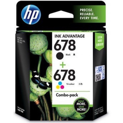 HP 678 L0S24AA Combo-Pack Ink Advantage Cartridges (Black and Tri-Color)