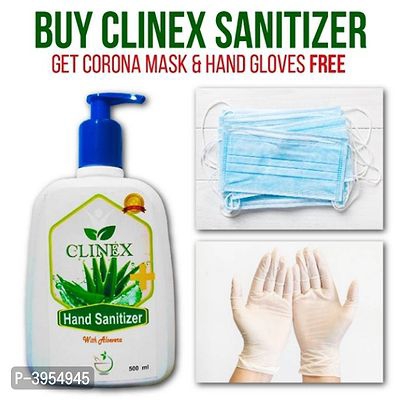 CLINEX Care Antibacterial Hand Sanitizer 500 ml with FREE mask and gloves
