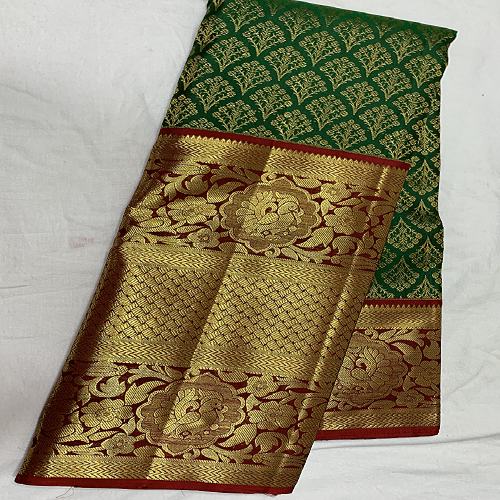 pure handloom  silk saree maroon with red border