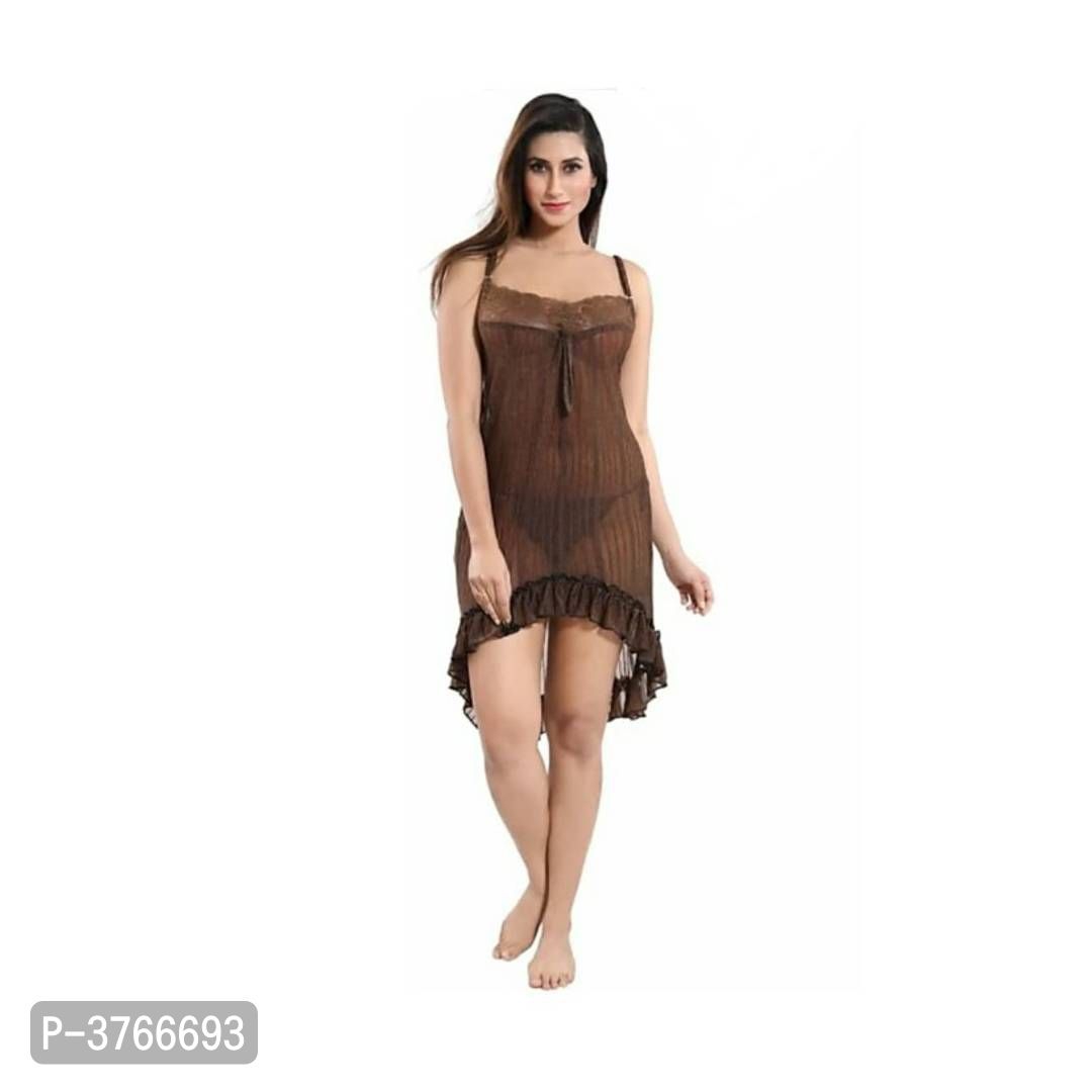 Women's Babydoll Sexy Night Dress With Matching Panty