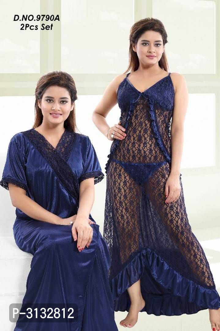 Fancy 2-IN-1 Night Gowns With Robes - For Brides  