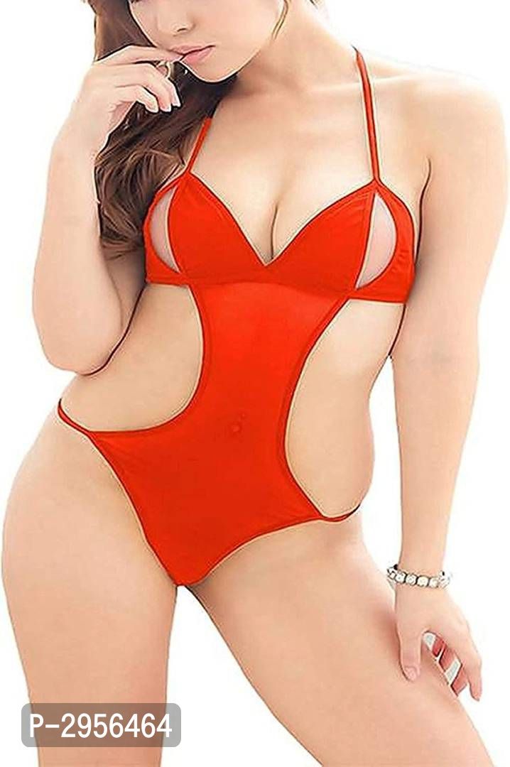 Women's Polyester Spandex Blend Sexy Night Dress / Baby Dolls 