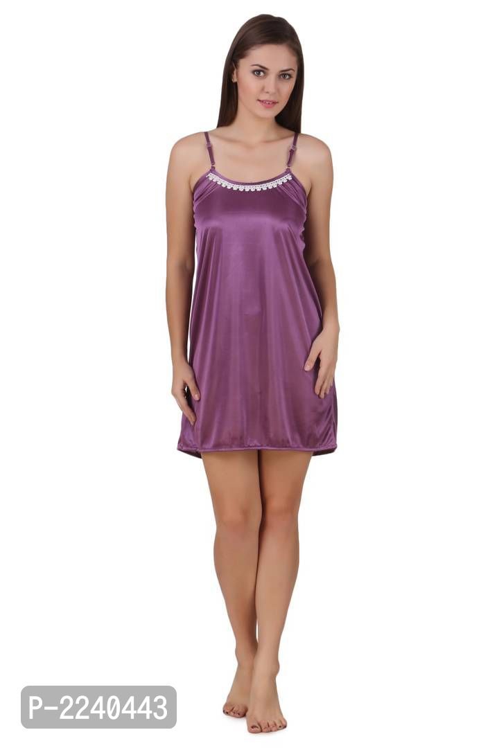 Fantasy Women's Short Satin Lycra Sexy Night Dress 