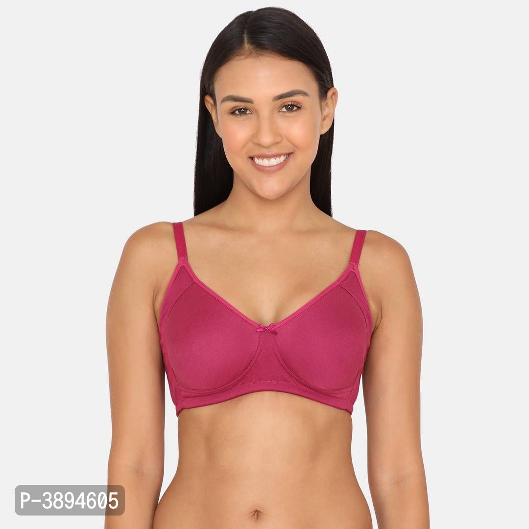 Pink Solid Underwired Lightly Padded Push-Up Bra  