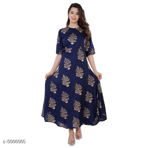 Women's Botanical Printed Rayon Kurti 