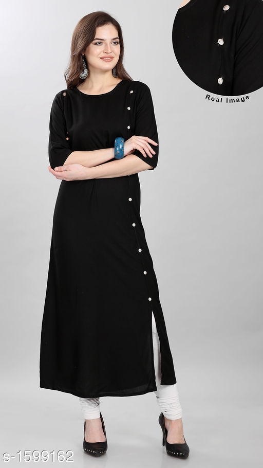 Women's Solid Rayon Kurti 