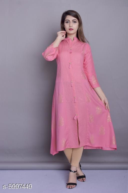 Women's Floral Printed Rayon Kurti 