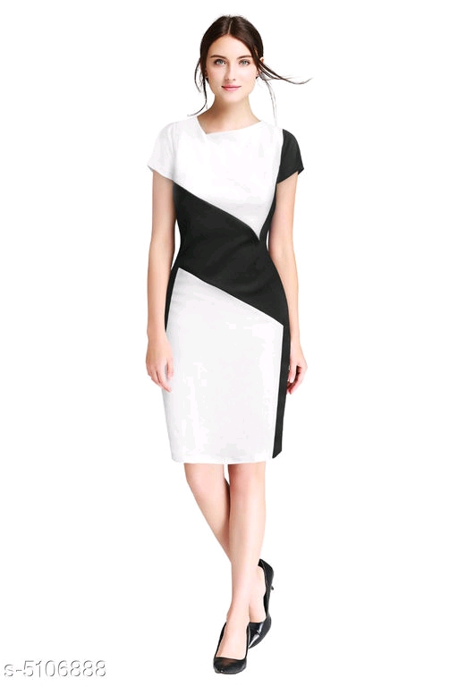 Colorblocked Multicolor Knee length Dress 