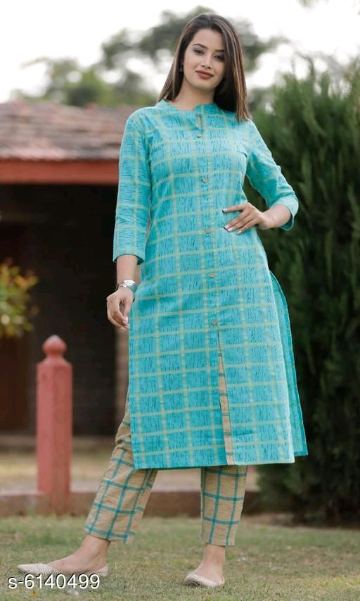 Women's Printed Cotton Kurta set with Pants 