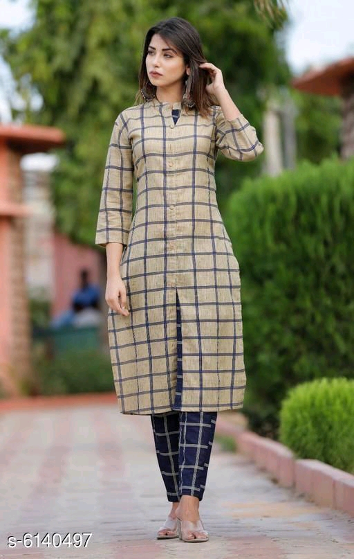 Women's Printed Cotton Kurta set with Pants 