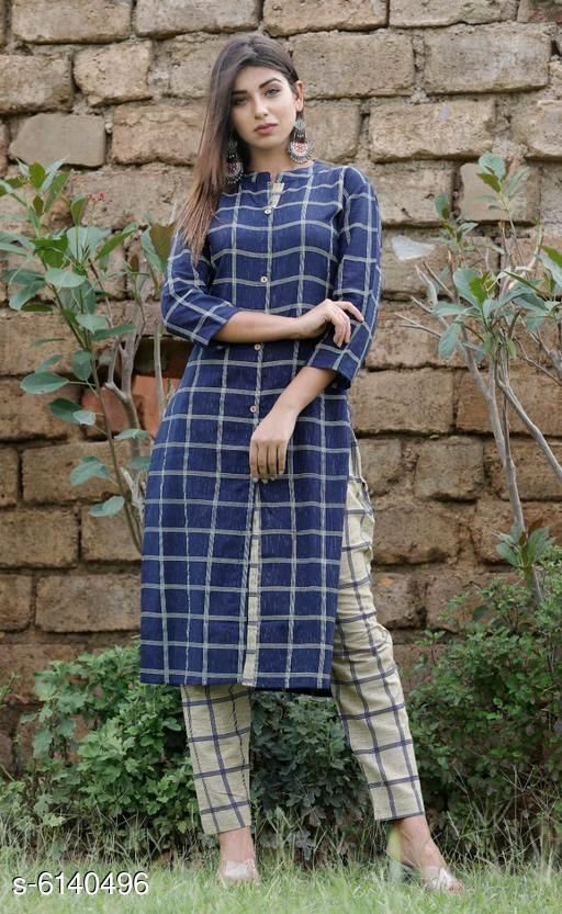 Women's Printed Cotton Kurta set with Pants 