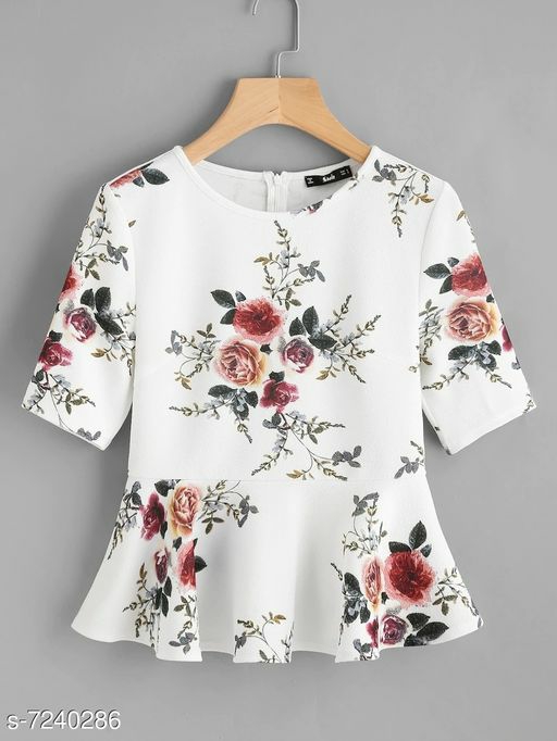 Women's White Edgydeal Zipper Back Floral Printed top 