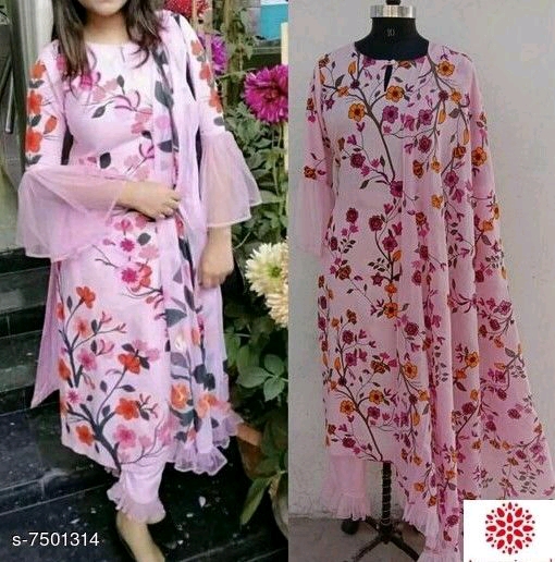 Rayonkurti with Heavy Dupatta and pant Top Fabric: 