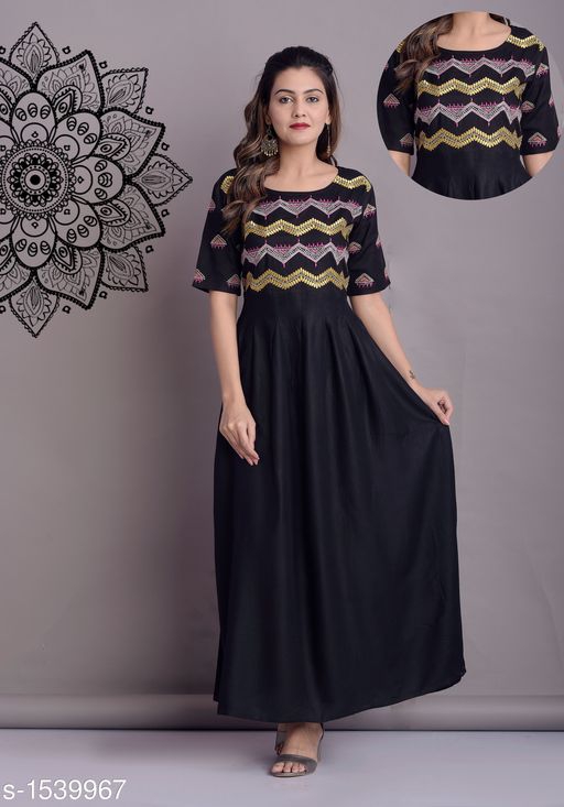 Women's Embellished Rayon Kurti 