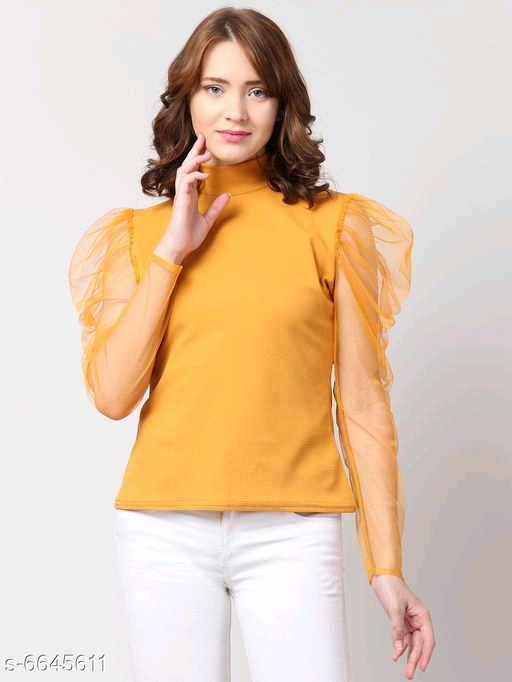 Women's Solid Black Cotton Blend Top