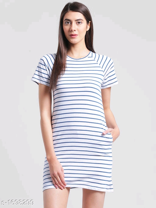 Women's Printed T-Shirt Cotton Dress 
