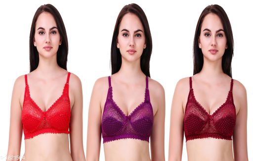 Trendy Lace Bra (Pack Of 3)