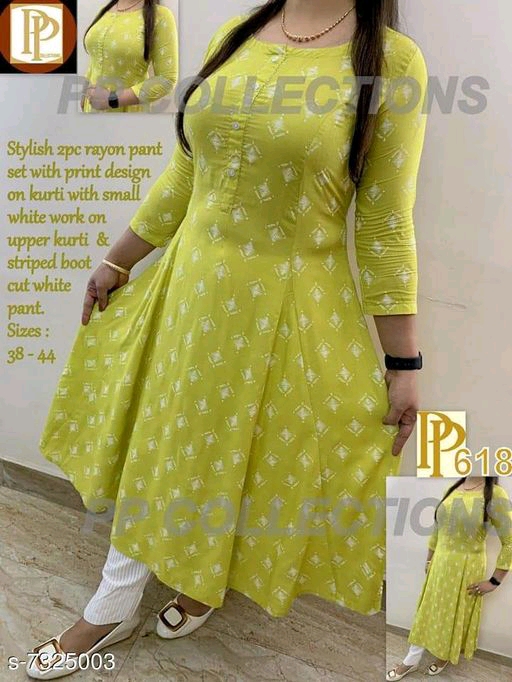 Hand Work Kurti With Lace Pant Kurta 
