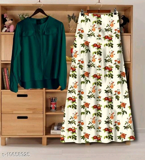 Gorgeous Rayon Top & Skirt Set Top Fabric: Rayon Bottom Fabric