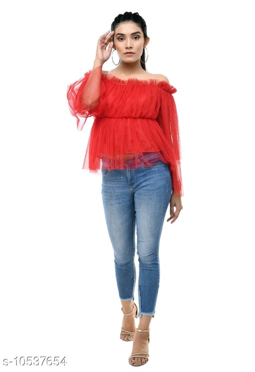 Fashion hub women net off shoulder 