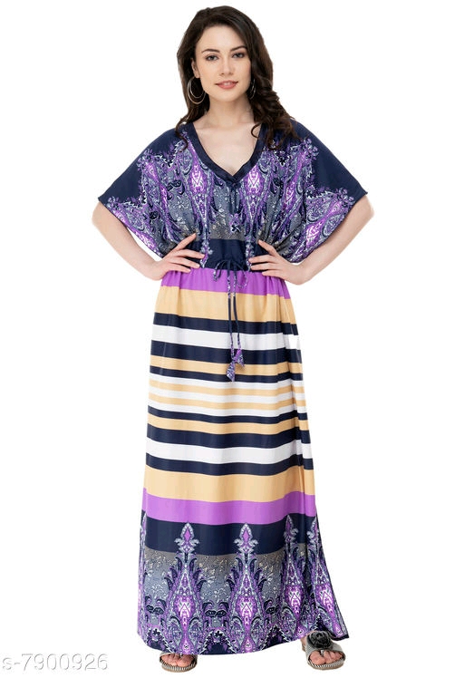 Fomti Satin Night Wear Kaftaans for Women's