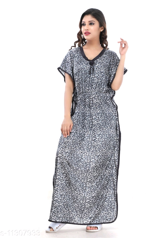 Women's satin printed kaftaan 