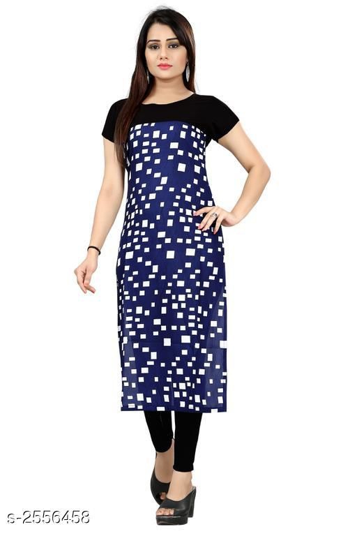 Women Printed Multicolor Crepe Kurti 