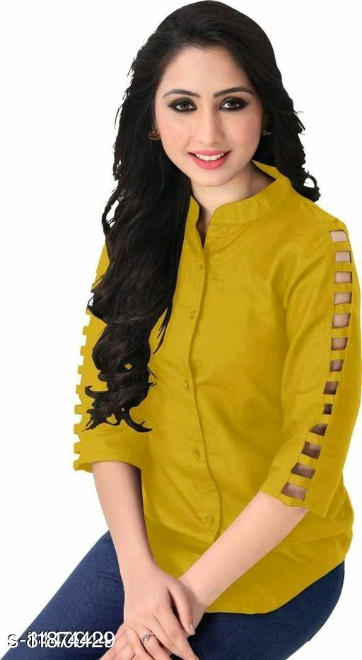 Checkout this hot & latest Tops & Tunics Saarshe Ryon slim fit  top 