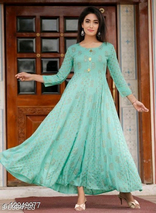 Light Green Anarkali Long Kurti 