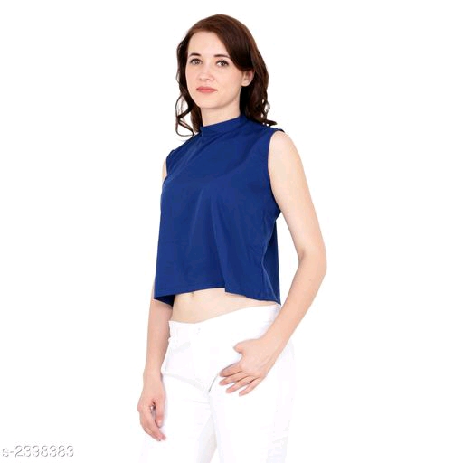 Women's Solid Black Crepe Top 