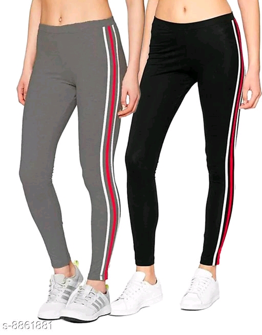 women's side stripped ankle length jegging Combo Pack Of 2 