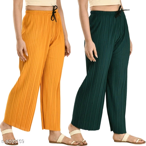 Women's Solid Pack of 2 Palazzo Combo