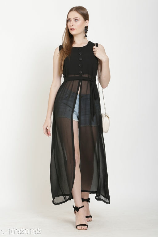 casual sleeveless solid women black belted dress 