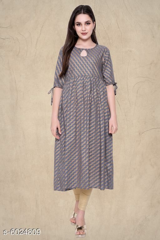 Women's Printed Cotton Anarkali Kurti 