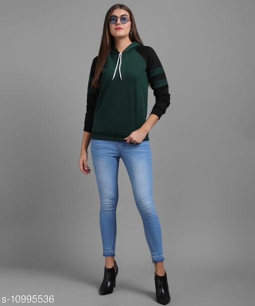 Checkout this hot & latest Sweatshirts Elizy Women Nevy Plain White Hood Sweatshirt 