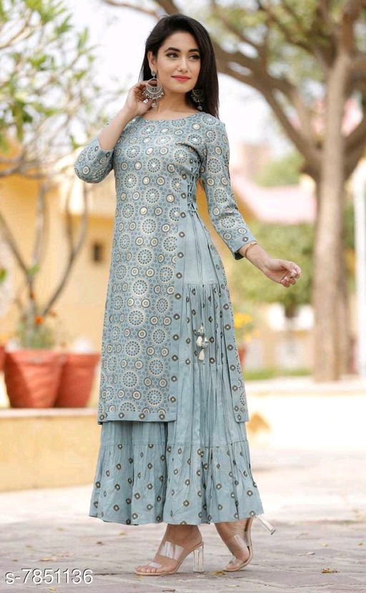 Women's Printed Rayon Kurti 