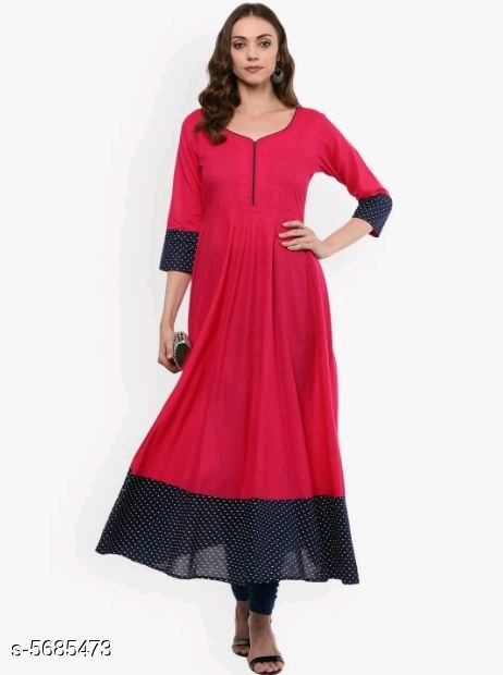 Women's Printed Crepe Anarkali Kurti