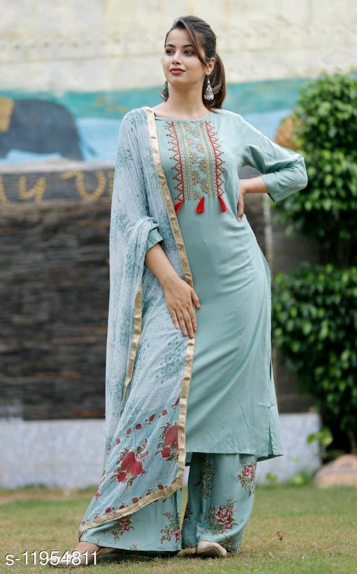 Women's Printed & Gotta Kurta And Duppta Sets