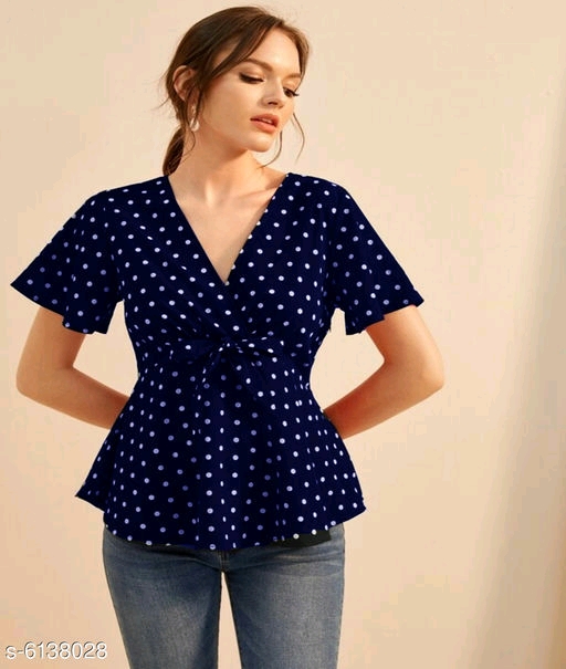 Women's Printed Maroon Crepe Top 