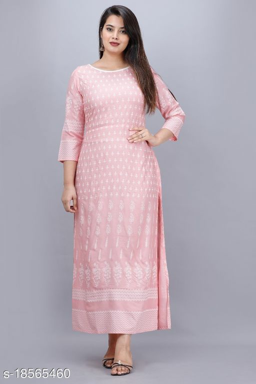 Checkout this hot & latest Kurtis & Kurtas Malia Rayon Straight long kurta 